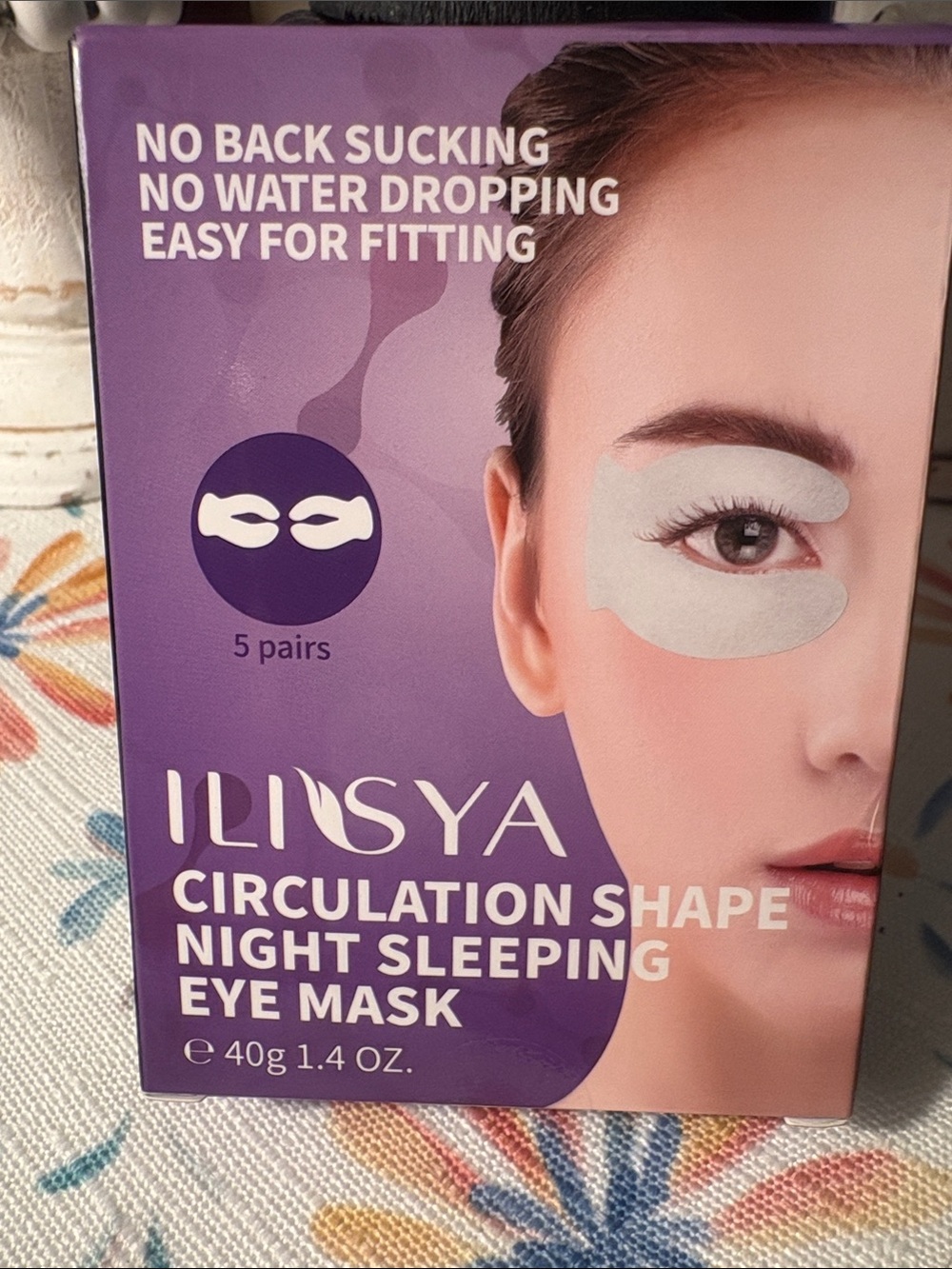 Circulation Shape Night Sleeping Eye Mask - Purple 5 pairs